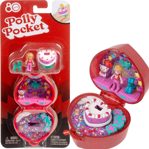 Polly Pocket szívecskés évfordulós kompakt a Mattel 80. évfordulójára