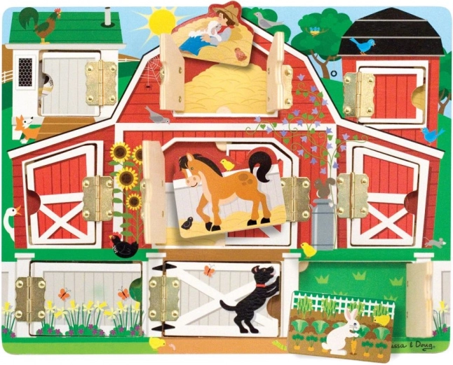 Melissa & Doug Hide & Seek fa farm ajtócskákkal