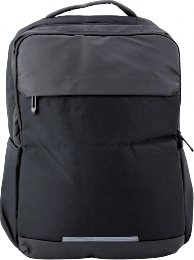 Városi hátizsák USB-vel és laptop zsebbel, fekete 16L