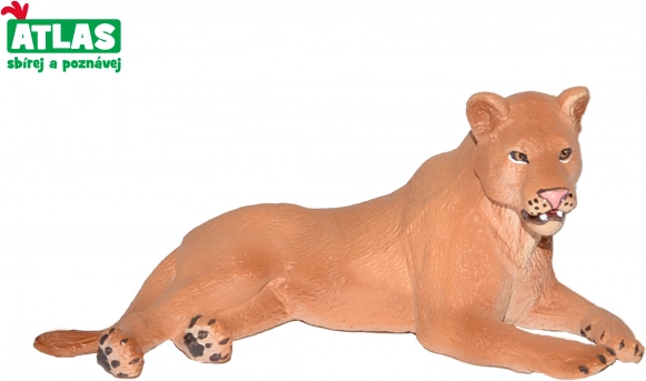 Fekvő nőstény oroszlán figura 9 cm