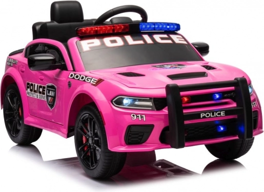 Gyerek elektromos rendőrségi kisautó DODGE Charger – rózsaszín