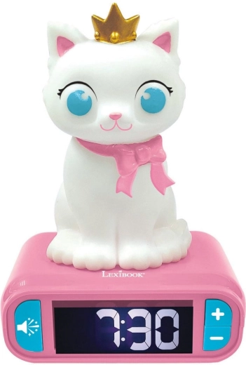 LEXIBOOK Cicás gyerek ébresztőóra éjszakai 3D fénnyel