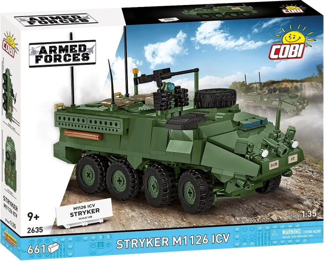 COBI Armed Forces páncélozott szállítójármű Stryker M1126 ICV 1:35 (661 alkatrész)