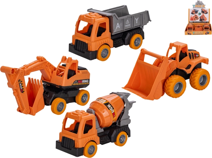 Lendkerekes építőipari autó 16 cm