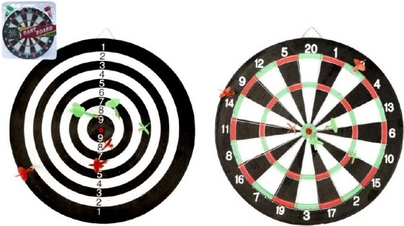 Kétoldalas darts tábla 41 cm, 6 darab nyíllal