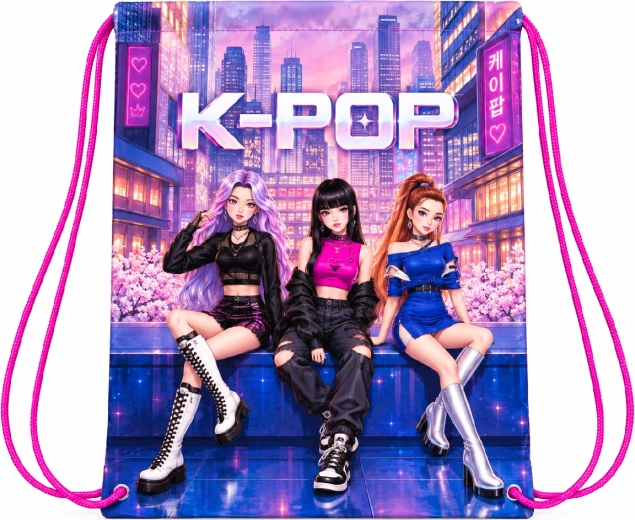 K-Pop Demon Hunters rózsaszín váltócipős zsák