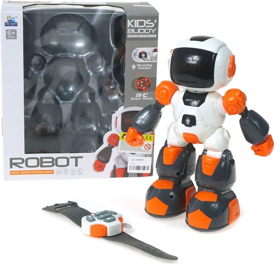 Interaktív RC robot távirányítással, hangrögzítéssel és órás távirányítóval – 1 db