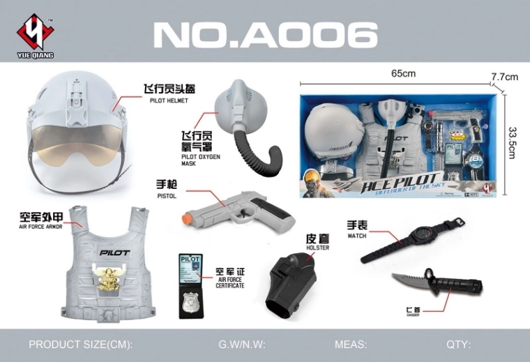 Kis pilóta készlet interaktív pisztollyal és állítható sisakkal