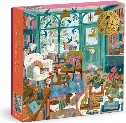 Fémes, négyzet alakú puzzle – Délután a könyvesboltban, 500 darab