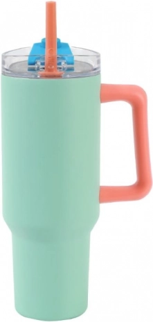 Nagy termoszbögre szívószállal – zöld 1200 ml
