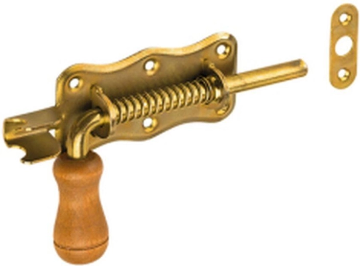 Rugós retesz fa fogantyúval 150 × 50 mm, sárga horgany