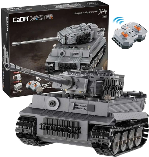 CaDA Master távirányítású szürke Tiger RC tank 925 elemmel