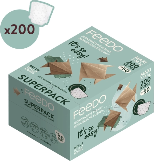 FEEDO eldobható pelenkák maxi (7–14 kg) – Havi