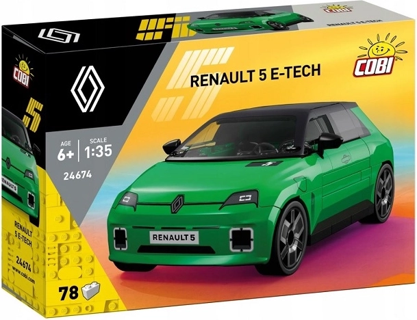 Cobi Renault 5 E‑Tech Electric zöld kockaépítő modell
