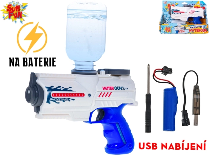 Sun Fun elektromos vízipisztoly újratölthető akkumulátorral, 200 ml