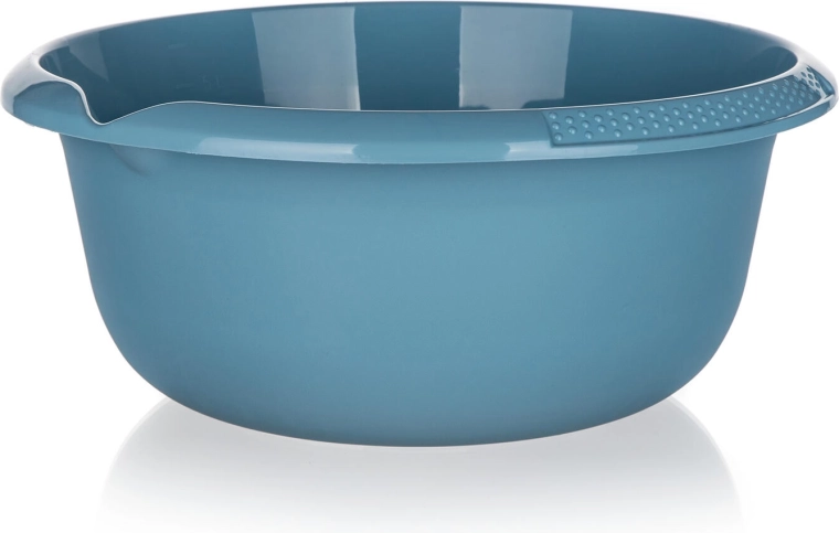 Műanyag mosótál kiöntővel, 32 cm, 6 l – kék