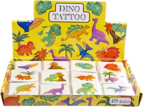 Ideiglenes dinoszauruszos tetoválások – 12 motívumos készlet