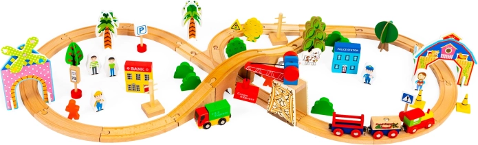 Ecotoys 74 darabos fa vasút