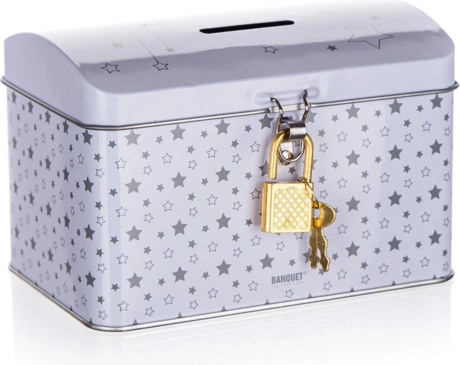 4Kids fehér fémből készült ládikó formájú persely 12,8 × 8,4 × 8,4 cm