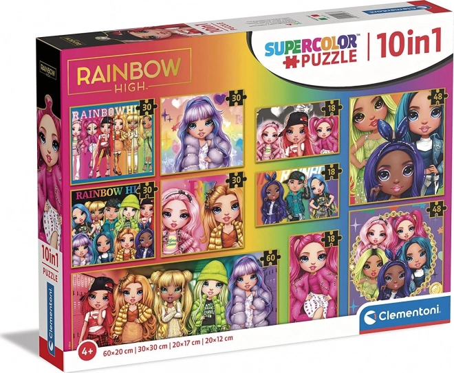 CLEMENTONI Puzzle Rainbow High 10 az 1-ben