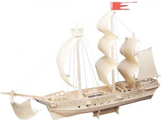 Woodcraft fa 3D puzzle vitorlás – natúr
