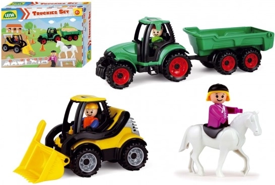 Lena Baby Truckies farm – munkajárműkészlet figurákkal és kiegészítőkkel