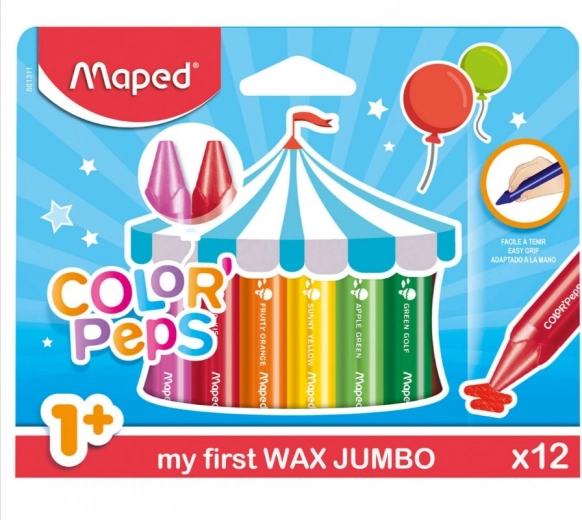 Viaszkréták a legkisebbeknek 1+ MAPED, 12 szín