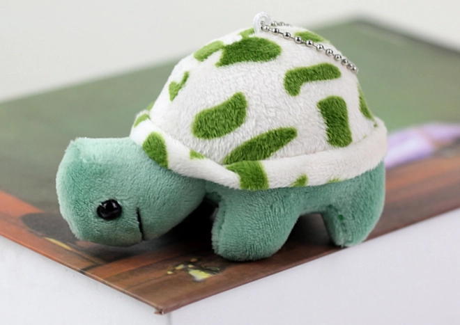 Plüss teknős 10 cm kék kulcstartó