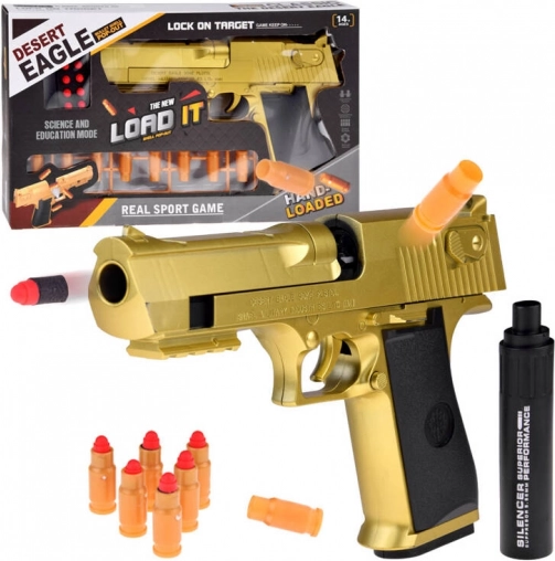Játék arany Desert Eagle hangtompítóval