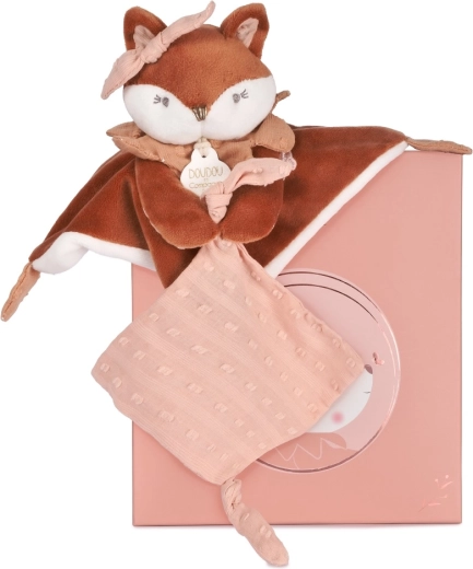 Doudou ajándékszett: Mina plüss róka cumitartóval, 20 cm