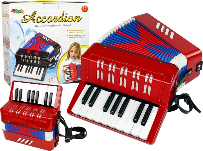 Gyermek harmonika – hangszer – Piros