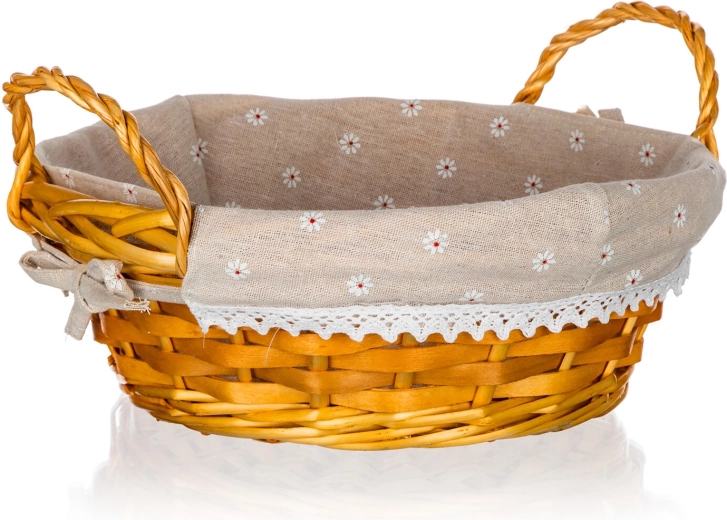 DAISY kerek füles vesszőkosár 30 × 12 cm