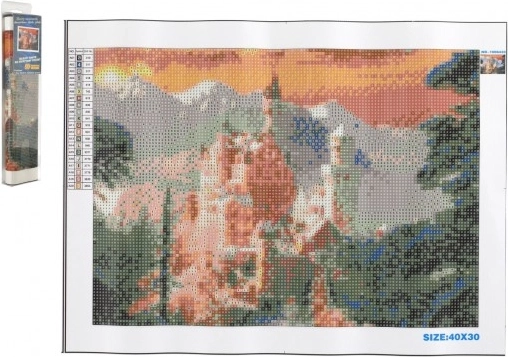 Gyémántfestés NORIMPEX – Neuschwanstein télen 30 × 40 cm