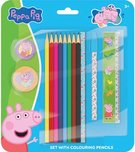 Peppa malac író- és rajzkészlet színes ceruzákkal