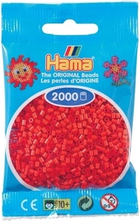 Hama mini vasalható gyöngyök piros 2000 db