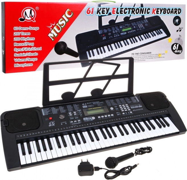 Elektronikus billentyű gyerekeknek 5+ mikrofonnal MP3 Metronóm Rádió USB