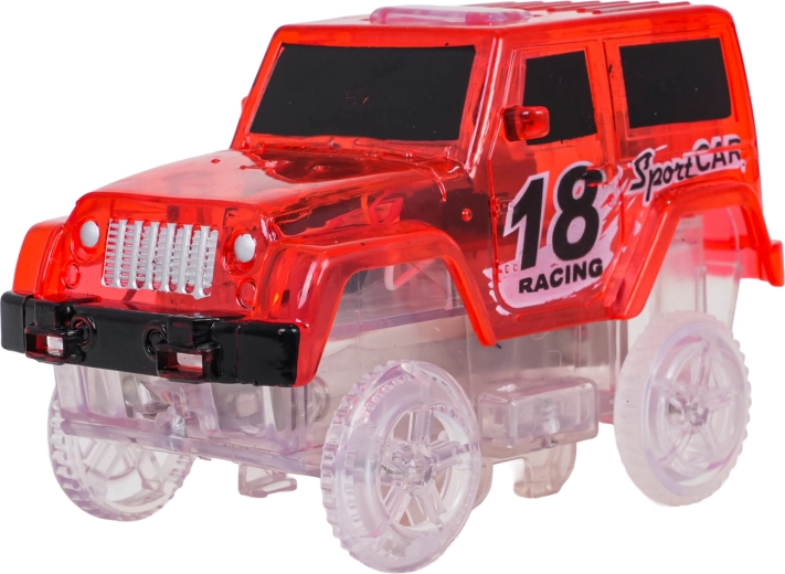 A LED-es kisautó világít a sötétben