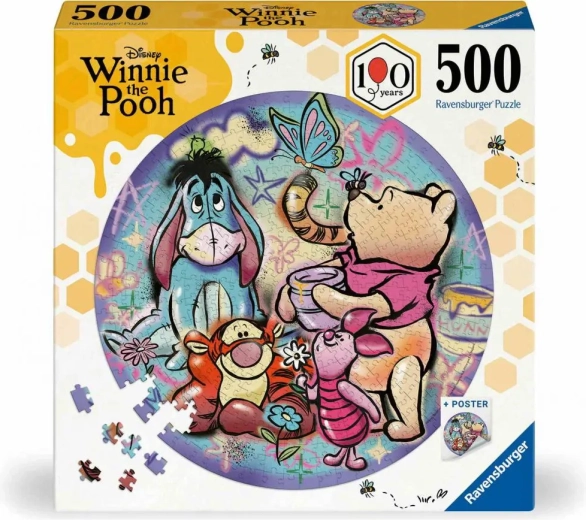 Ravensburger kerek puzzle Micimackó 500 darabos