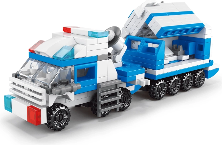 Rendőrségi építőkészlet – 12 jármű gyermekeknek