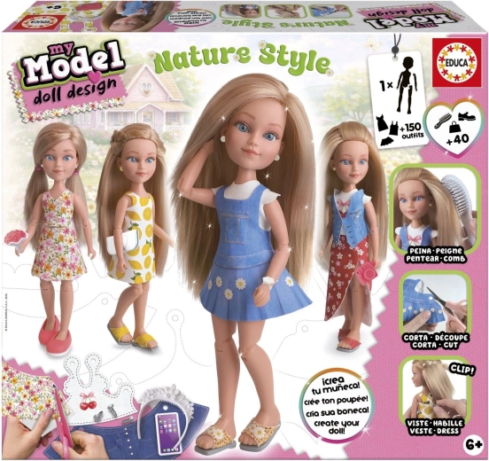 Educa kreatív készlet My Model Doll Design – természetes stílus