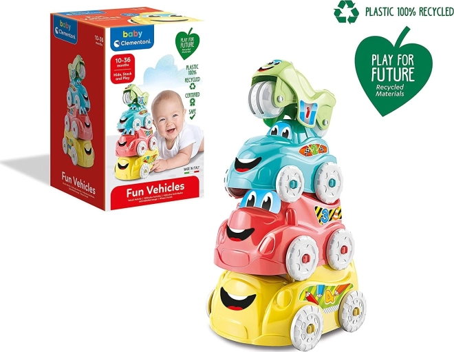 Clementoni Baby egymásba rakható mókás járművek Play for Future