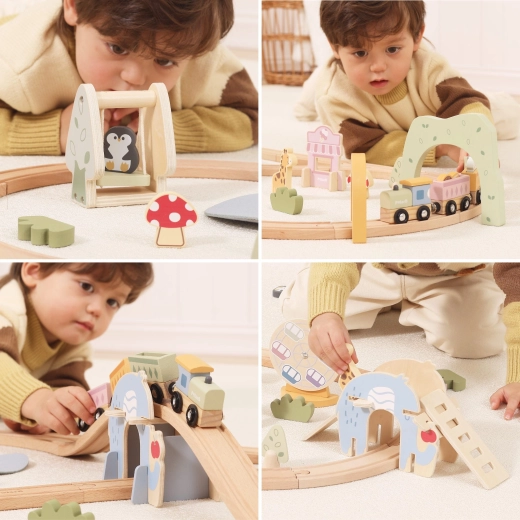 Biztonságos fa és lágy pasztell színek