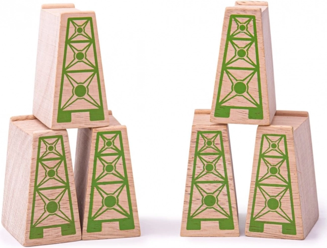 Fa hídpillérek vonatpályához 6 db BIGJIGS RAIL