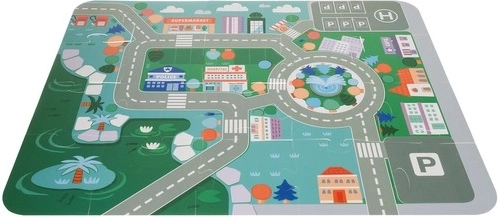 Játékalátét és utas puzzle városi jelenetekhez