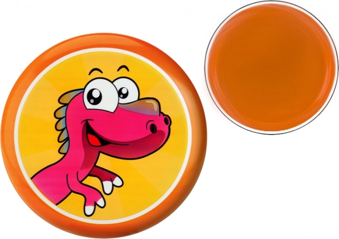 Narancssárga repülő tányér dinoszaurusz mintával, 20 cm