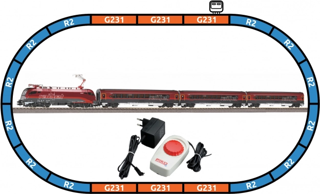 Piko kezdőkészlet személyvonat RAILJET ÖBB Taurus H0