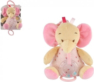 Hudobeni plüss TULILO elefánt 18 cm, rózsaszín