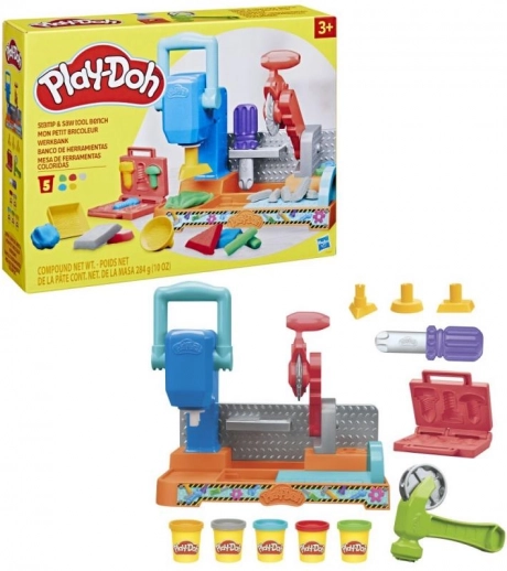 Play-Doh színes műhely – kreatív készlet szerszámokkal és fűrésszel