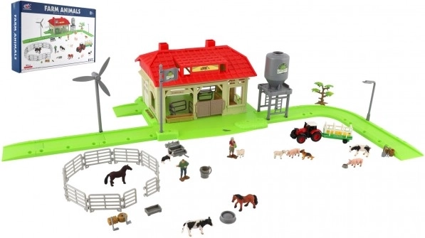 Házi farm készlet állatokkal és traktorral