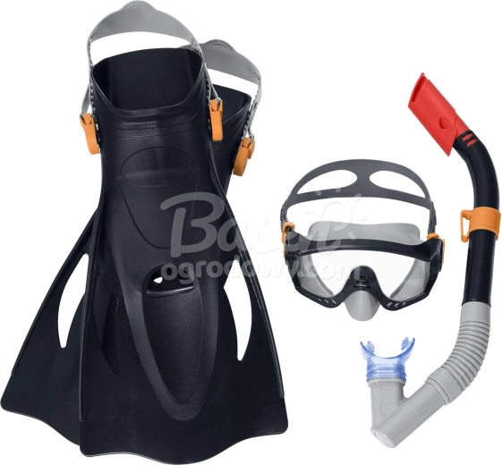 BESTWAY búvárkészlet – maszk, snorkel és uszonyok, fekete